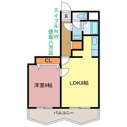 エクセルかちどき橋の物件間取画像